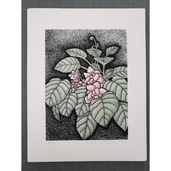 Larry Kissick Artist Proofs Pair of Flowers Numbered Prints Canadian Signed 1982 - Picture 2 of 8
